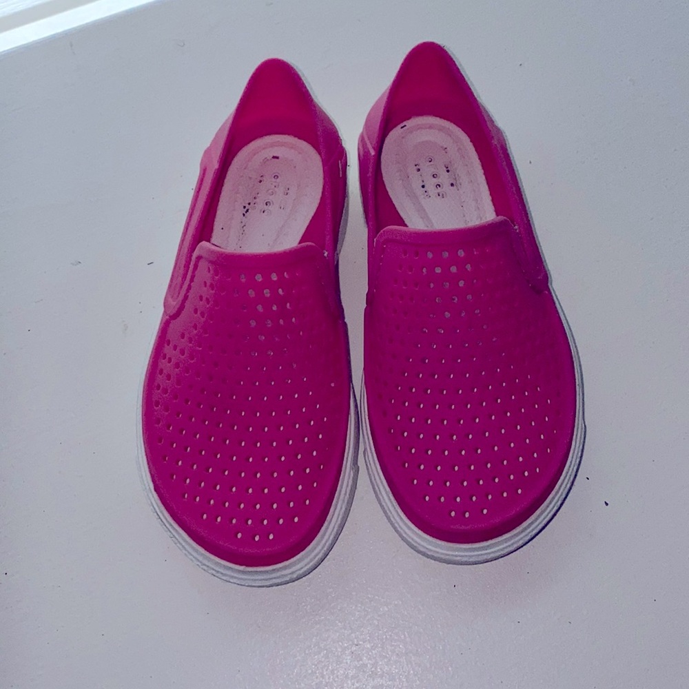 Pink croc shoes